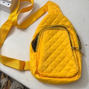 Quilted Yellow Sling Bag
